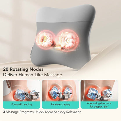 Cordless Back & Neck Massager – Deep 4D Kneading with Heat