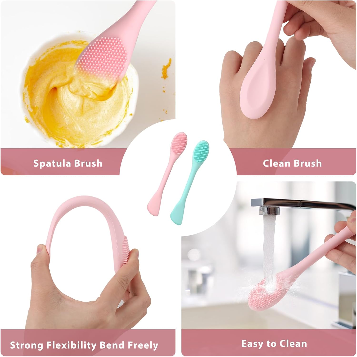 2-Pcs Silicone Face Mask Brush – Soft Cleansing & Applicator Tool - Trenduff