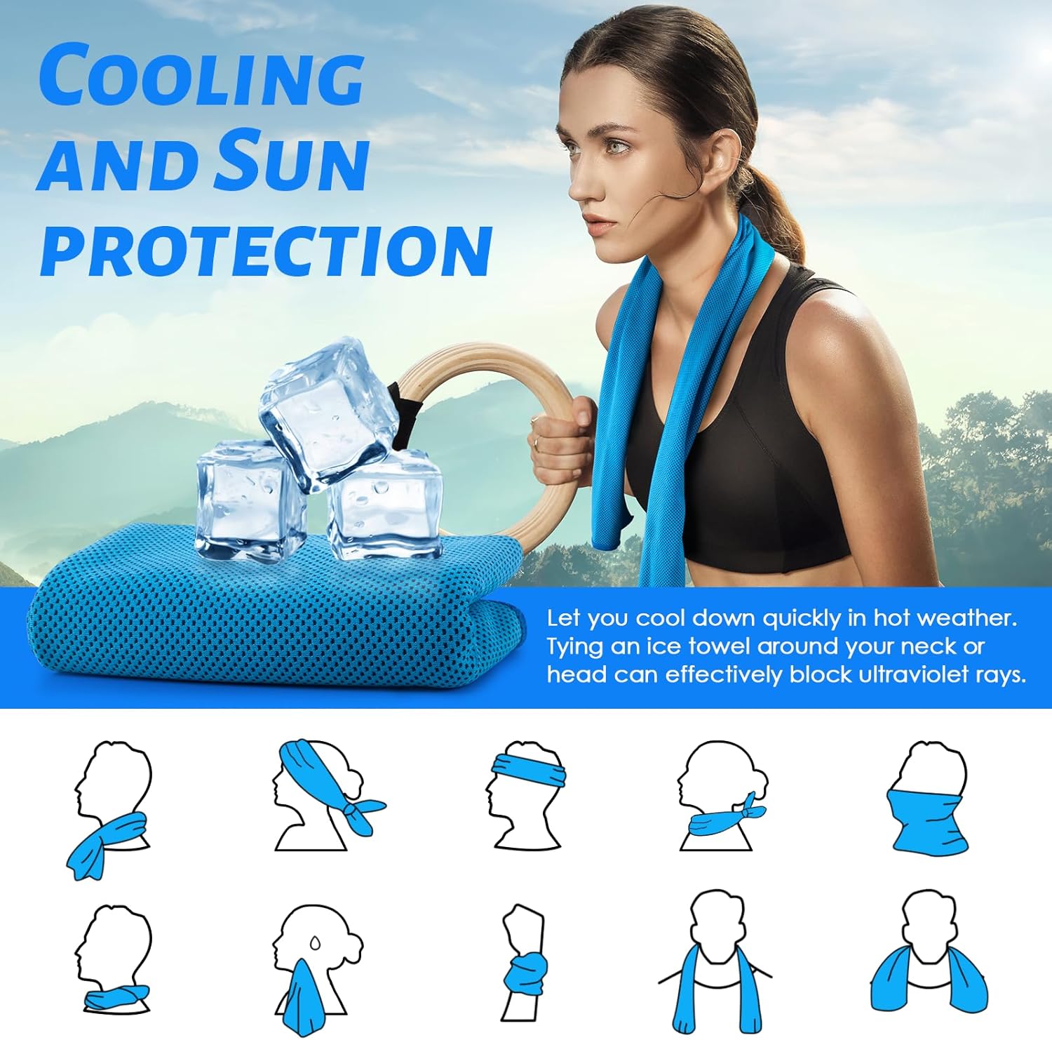 2 Pack Cooling Towels – Instant Cooling Towels for Sports & Outdoor Use - Trenduff