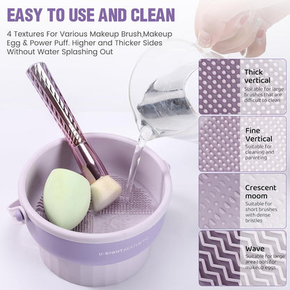 3-in-1 Silicone Makeup Brush Cleaner Bowl – Clean, Dry & Organize Brushes - Trenduff