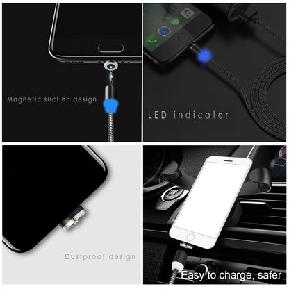 3-in-1 Magnetic Fast Charging Cable – USB-C/iOS/Micro USB with LED - Trenduff
