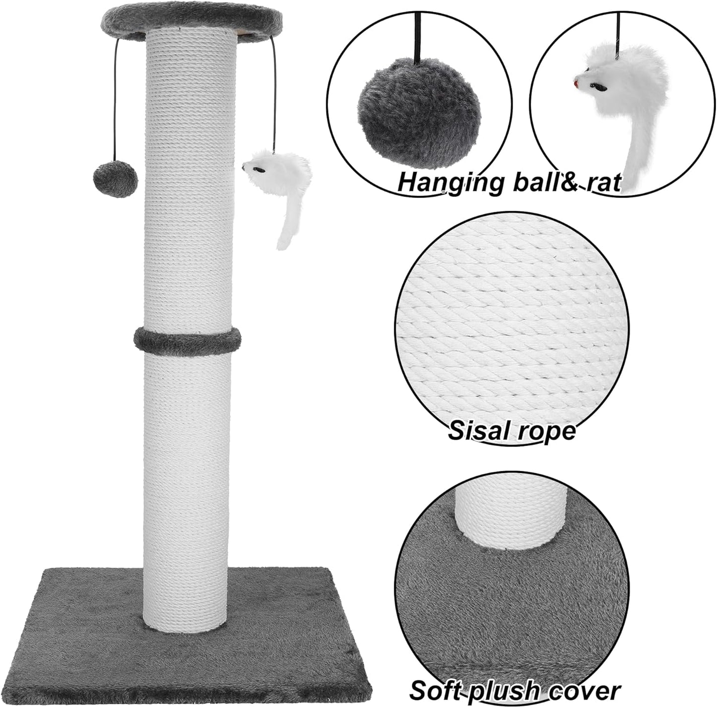 Heavy Duty Cat Scratching Post – Tall Indoor Tower - Trenduff