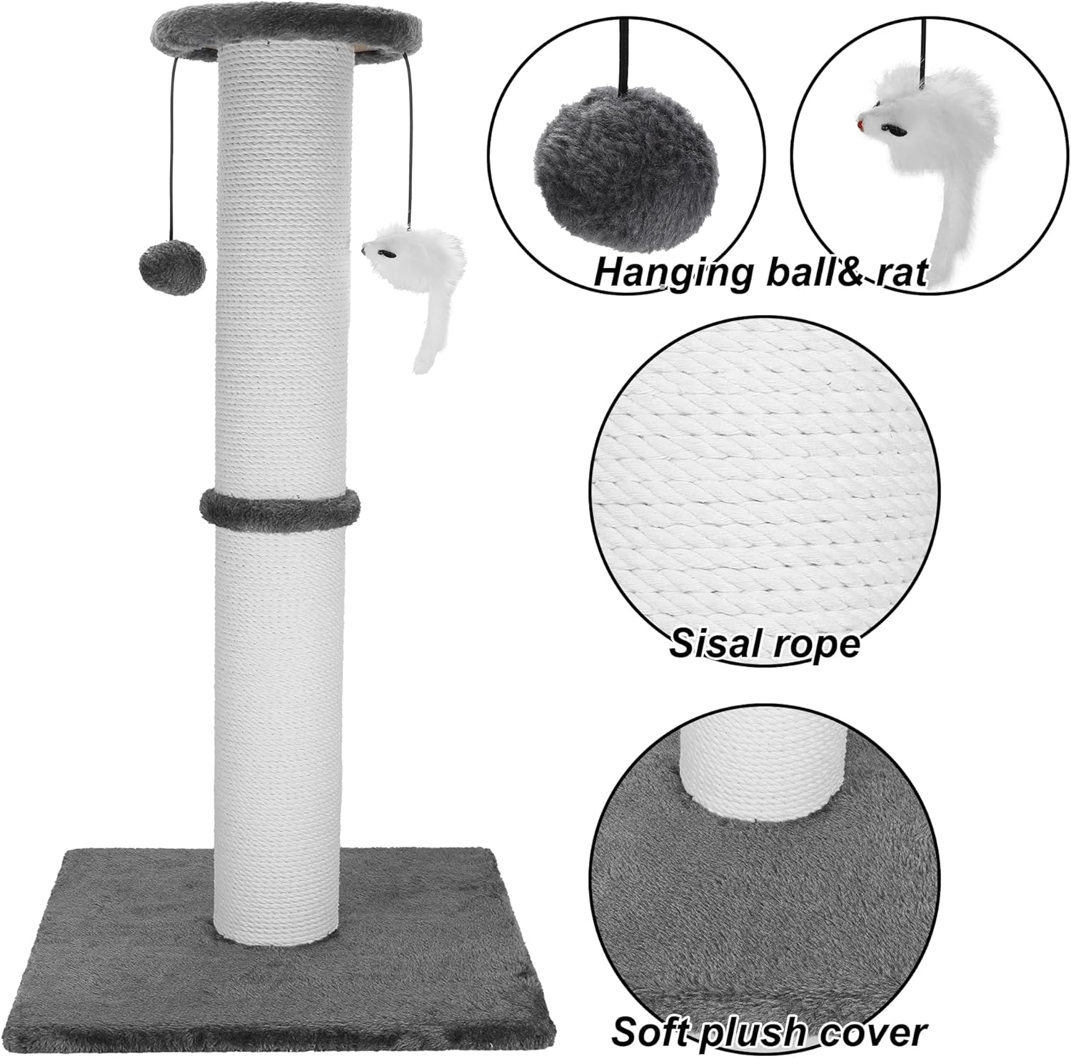 Heavy Duty Cat Scratching Post – Tall Indoor Tower - Trenduff