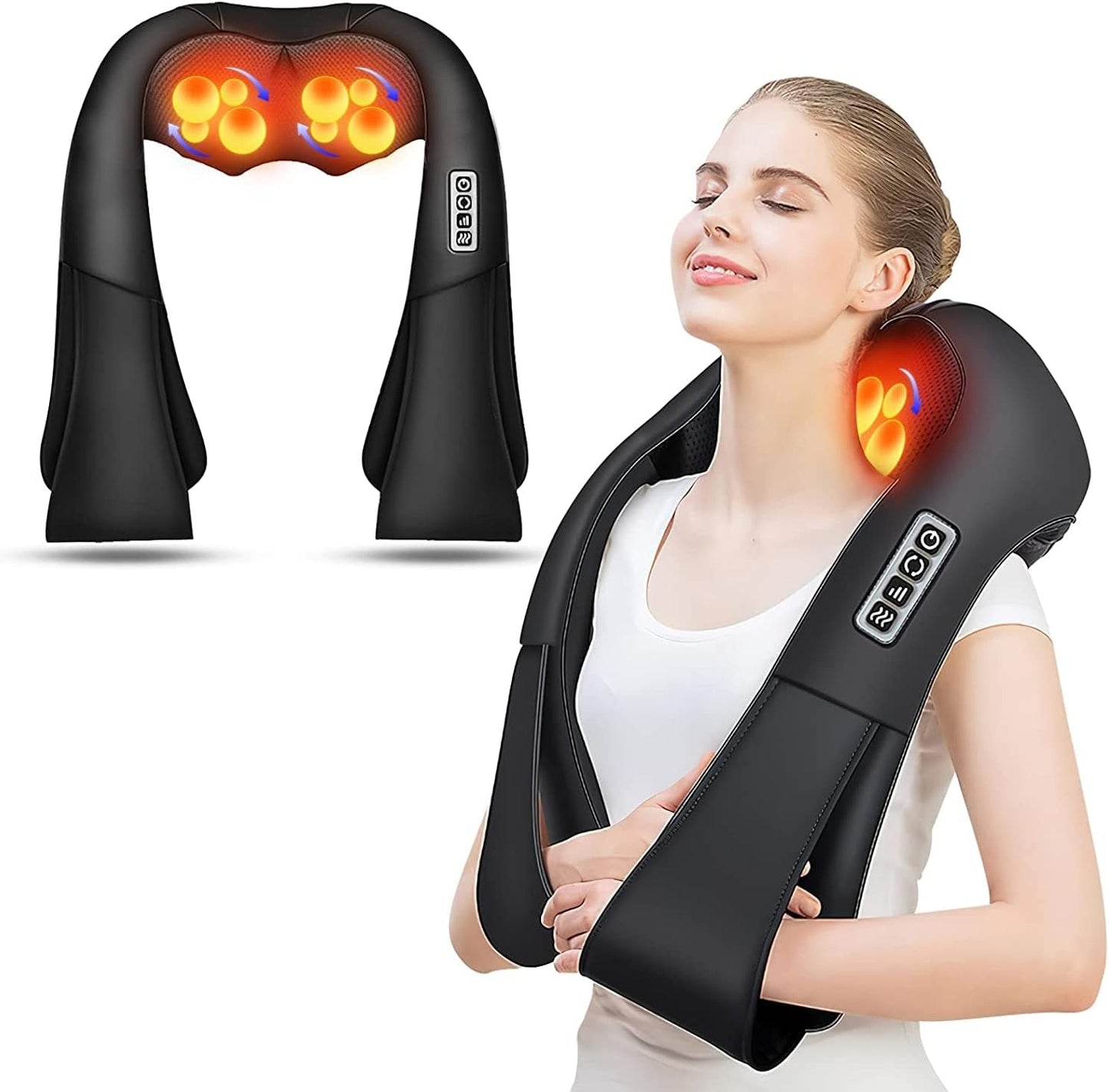 Back & Neck Massager Pillow – Deep Kneading Massage with Heat
