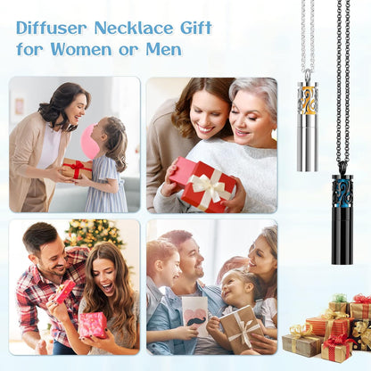 Essential Oil Diffuser Necklace – Aromatherapy Locket Set - Trenduff