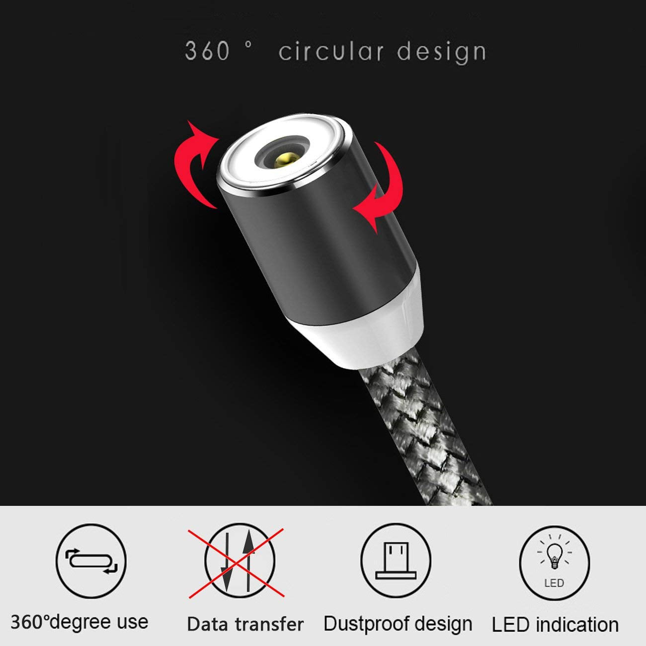 3-in-1 Magnetic Fast Charging Cable – USB-C/iOS/Micro USB with LED - Trenduff