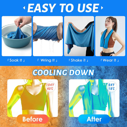 2 Pack Cooling Towels – Instant Cooling Towels for Sports & Outdoor Use - Trenduff
