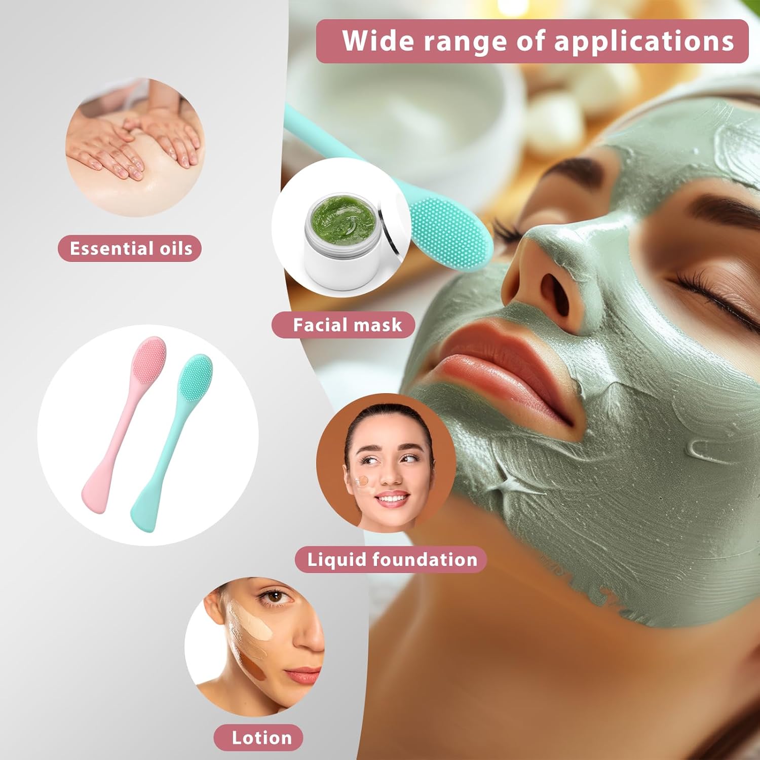 2-Pcs Silicone Face Mask Brush – Soft Cleansing & Applicator Tool - Trenduff