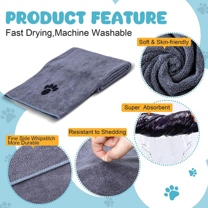 Microfiber Dog Towels – Super Absorbent Soft Bath Towels (2-Pack) - Trenduff