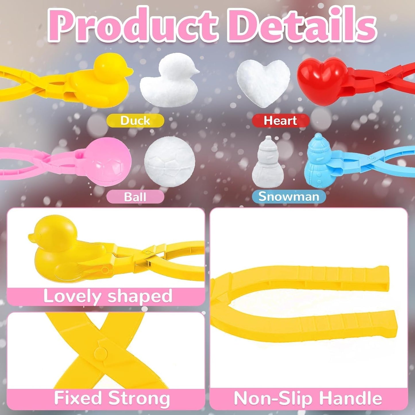 Snowball Maker 4 Pack – Fun Winter Snow Toys with Handle - Trenduff
