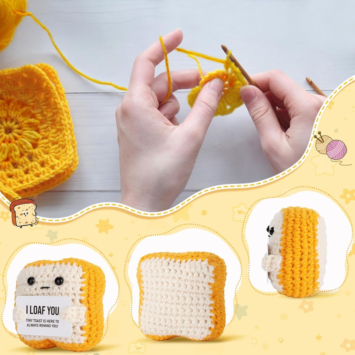 Crochet Toast “I Loaf You” – Funny Romantic Gift for Couples - Trenduff