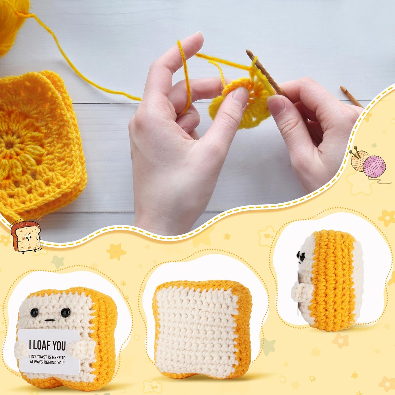 Crochet Toast “I Loaf You” – Funny Romantic Gift for Couples - Trenduff