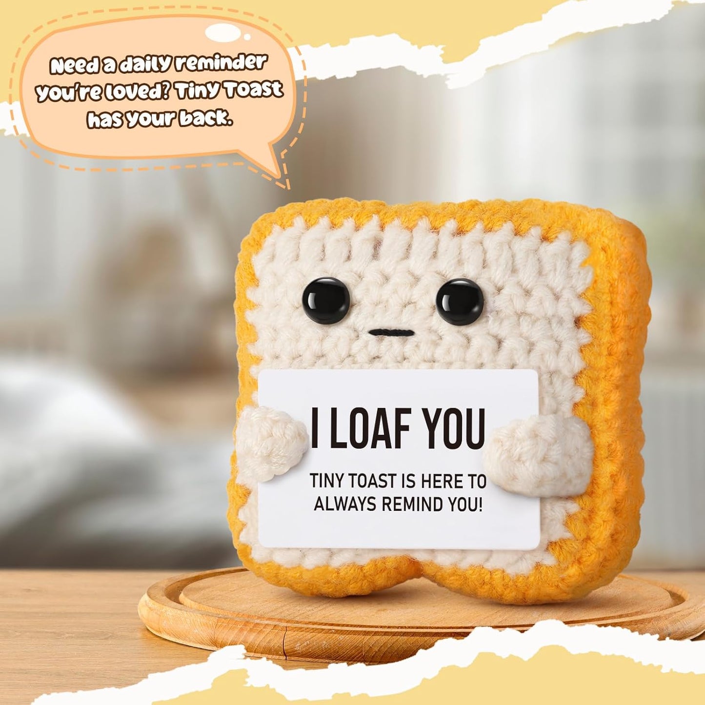 Crochet Toast “I Loaf You” – Funny Romantic Gift for Couples - Trenduff
