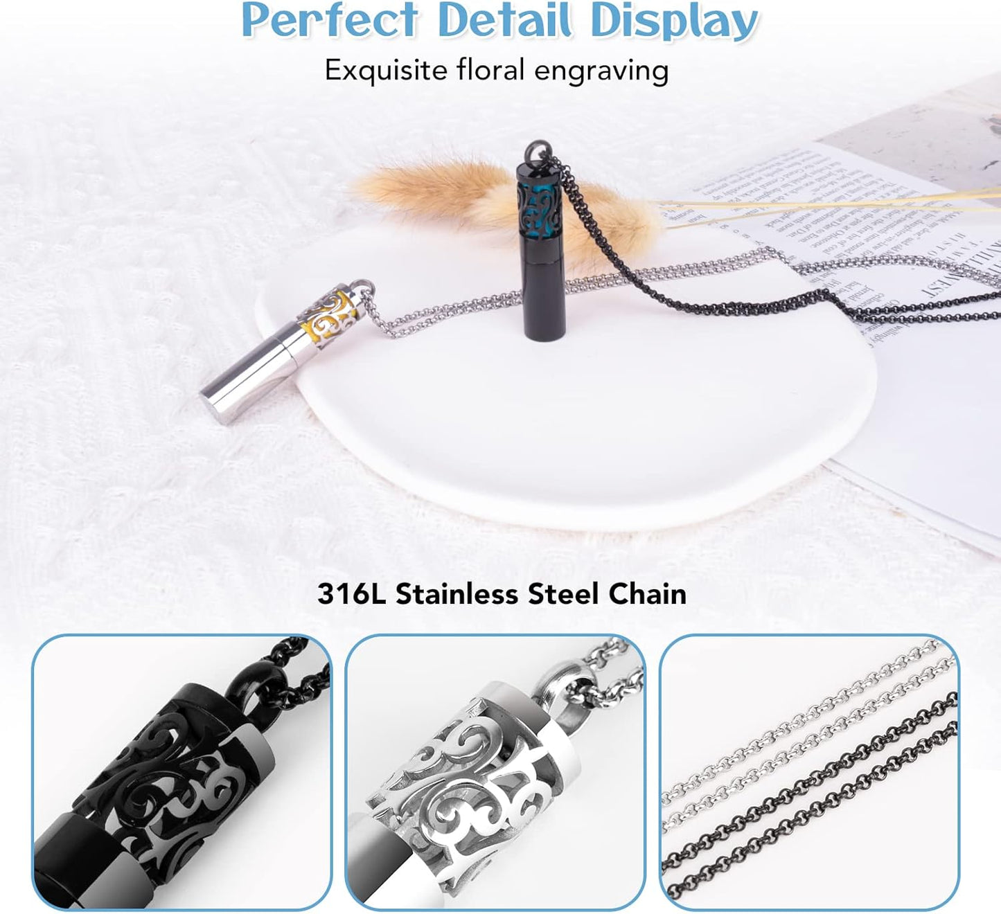 Essential Oil Diffuser Necklace – Aromatherapy Locket Set - Trenduff