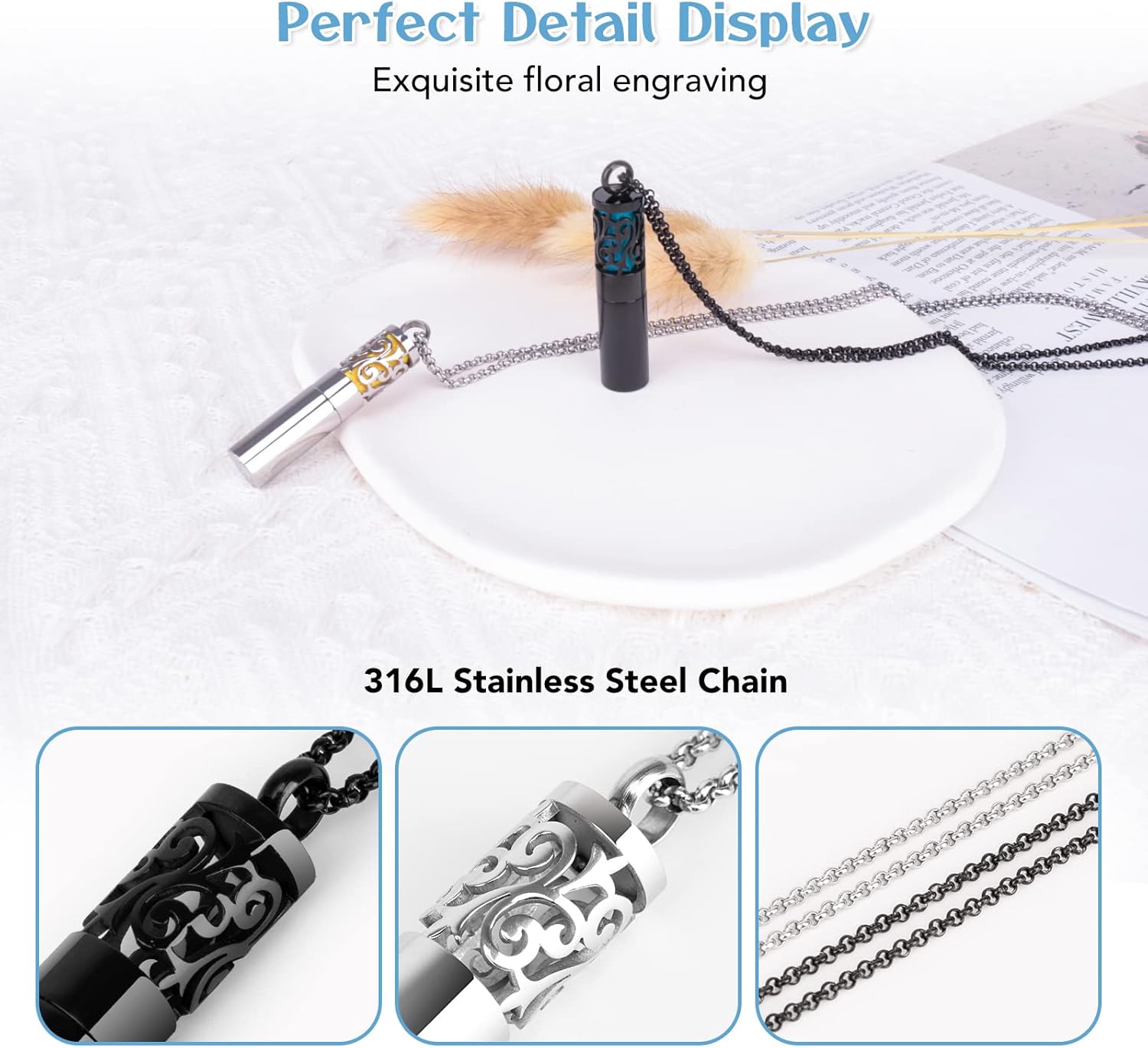 Essential Oil Diffuser Necklace – Aromatherapy Locket Set - Trenduff