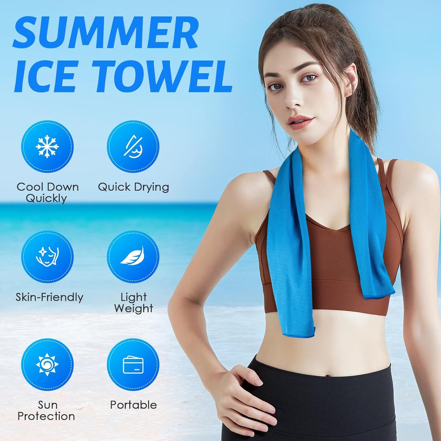 2 Pack Cooling Towels – Instant Cooling Towels for Sports & Outdoor Use - Trenduff
