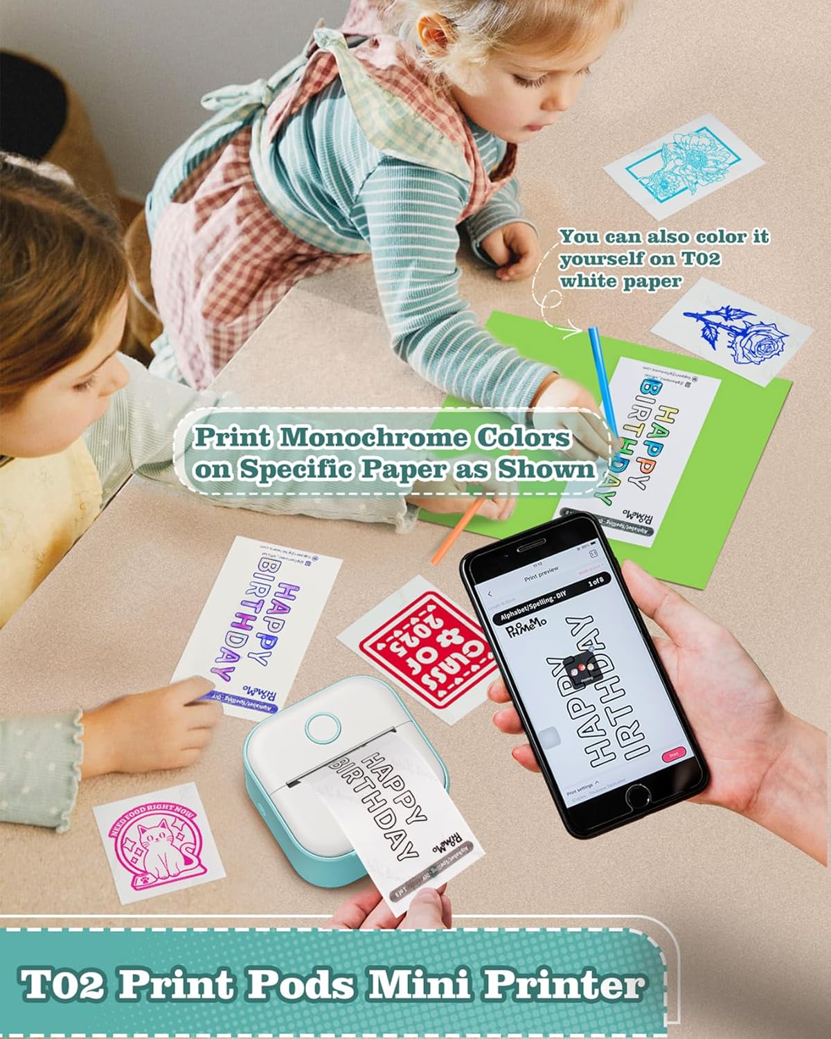 Mini Sticker Printer – Portable Thermal Bluetooth Printer for School & Home - Trenduff