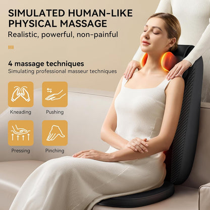 Shiatsu Neck & Back Massager Chair Pad with Heat for Home & Office - Trenduff
