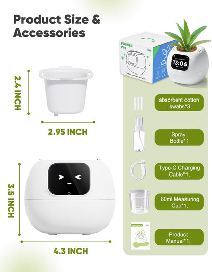 Smart Flower Pot Robot – Self-Watering Emoji Plant Care Planter - Trenduff