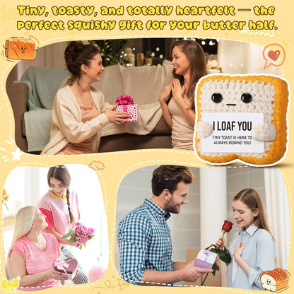 Crochet Toast “I Loaf You” – Funny Romantic Gift for Couples - Trenduff