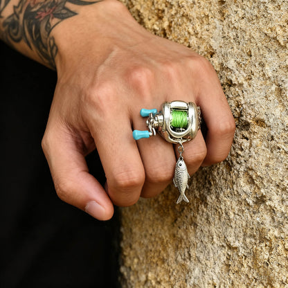 Mini Fishing Reel Necklace – Rotating Spinning Reel Pendant Keychain - Trenduff
