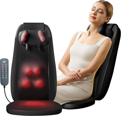 Shiatsu Neck & Back Massager Chair Pad with Heat for Home & Office - Trenduff