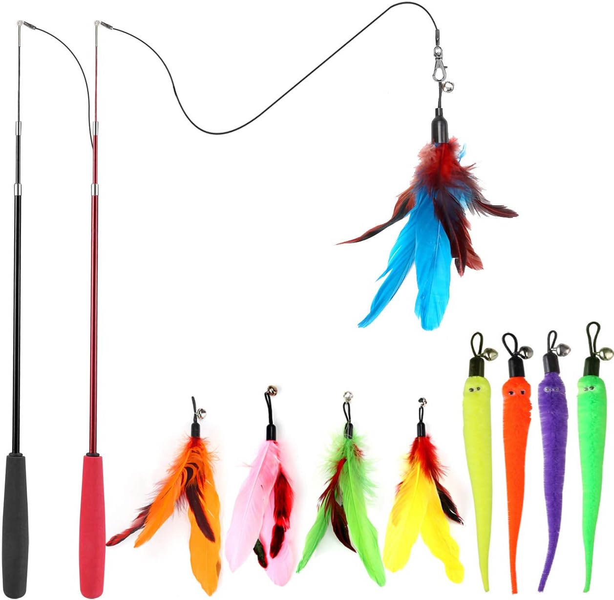 Interactive Cat Wand Toy Set for Indoor Cats Fun & Exercise - Trenduff