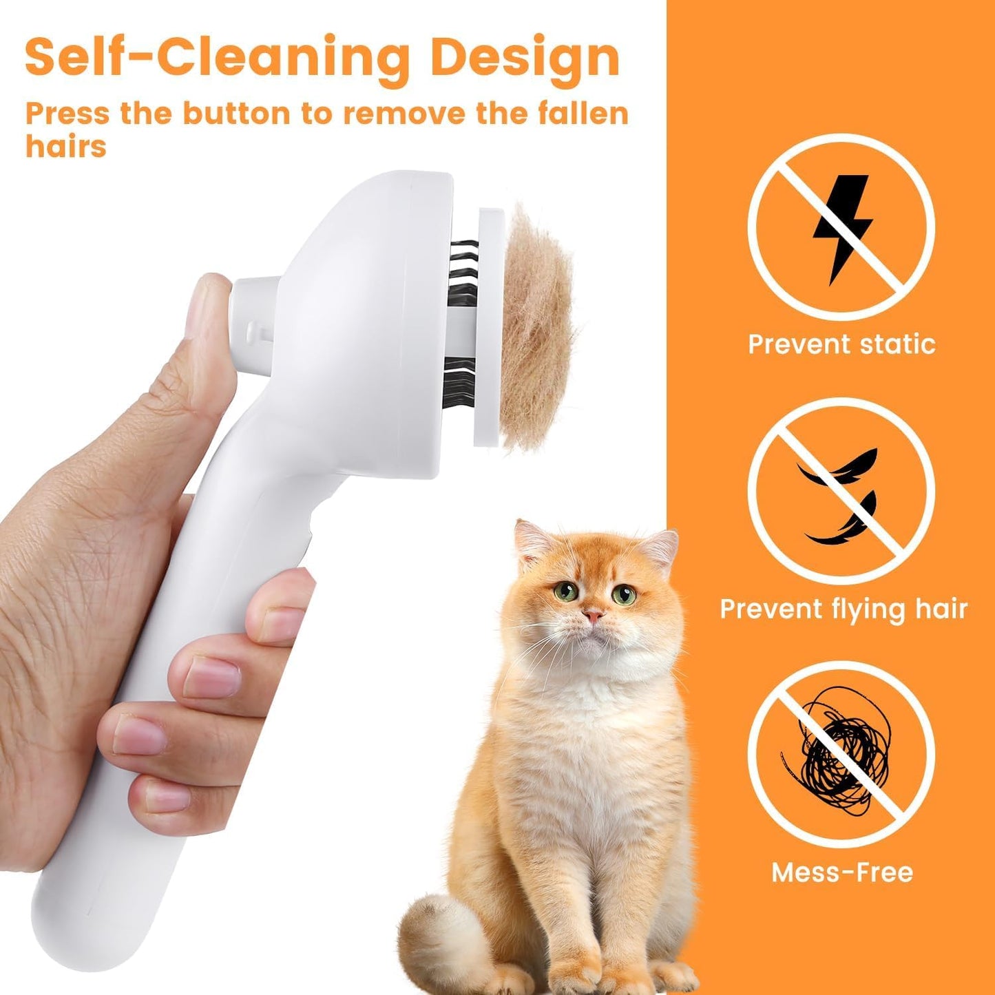Pet steam grooming brush for dogs and cats – self cleaning spray comb USA