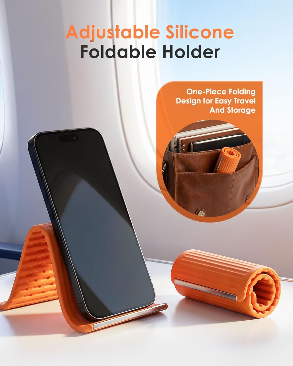 Portable Foldable Phone Holder – Flexible 360° Silicone Travel Stand