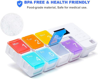 7 Day Pill Organizer with Alarm – Large Weekly Medicine Reminder Box - Trenduff
