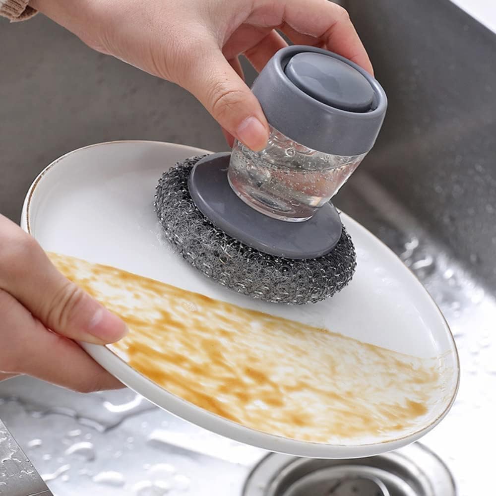 Soap Dispensing Dish Brush – 2-in-1 Kitchen Scrubber - Trenduff