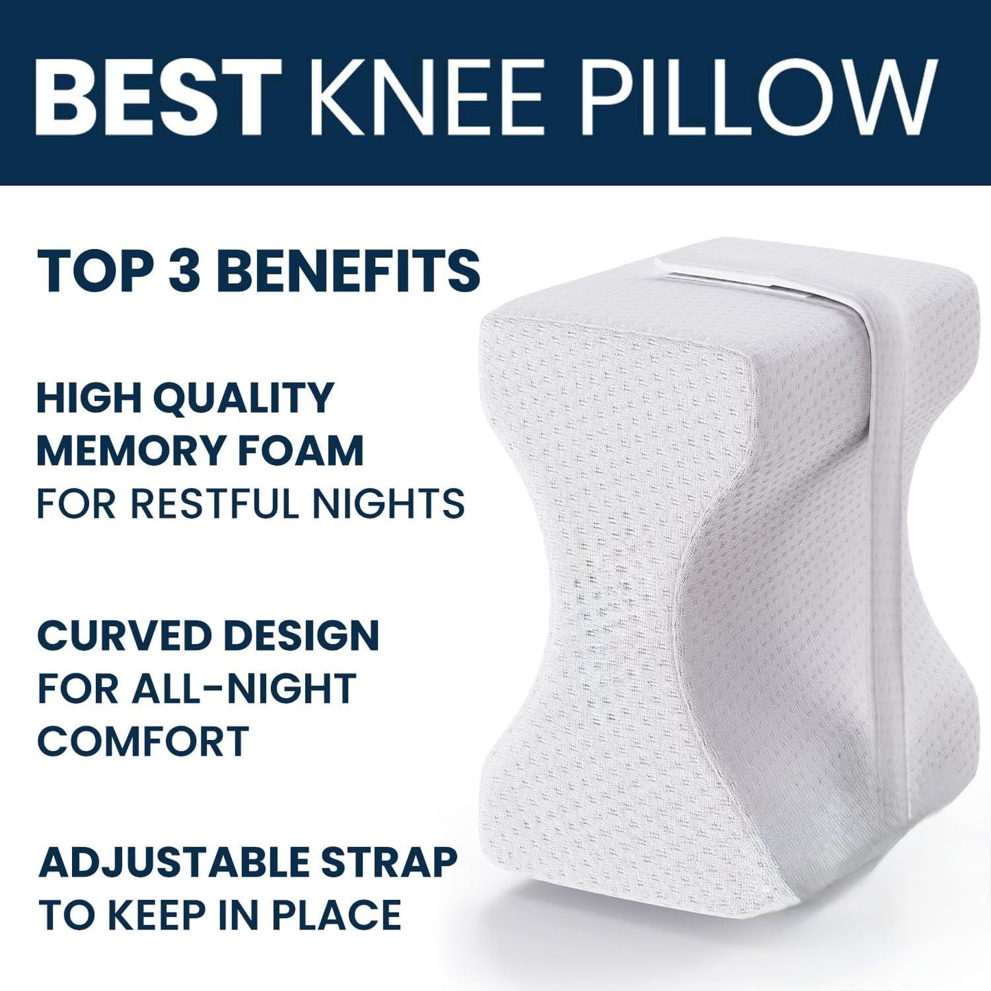 Orthopedic Knee Pillow for Side Sleepers – Sciatica Pain Relief & Alignment - Trenduff