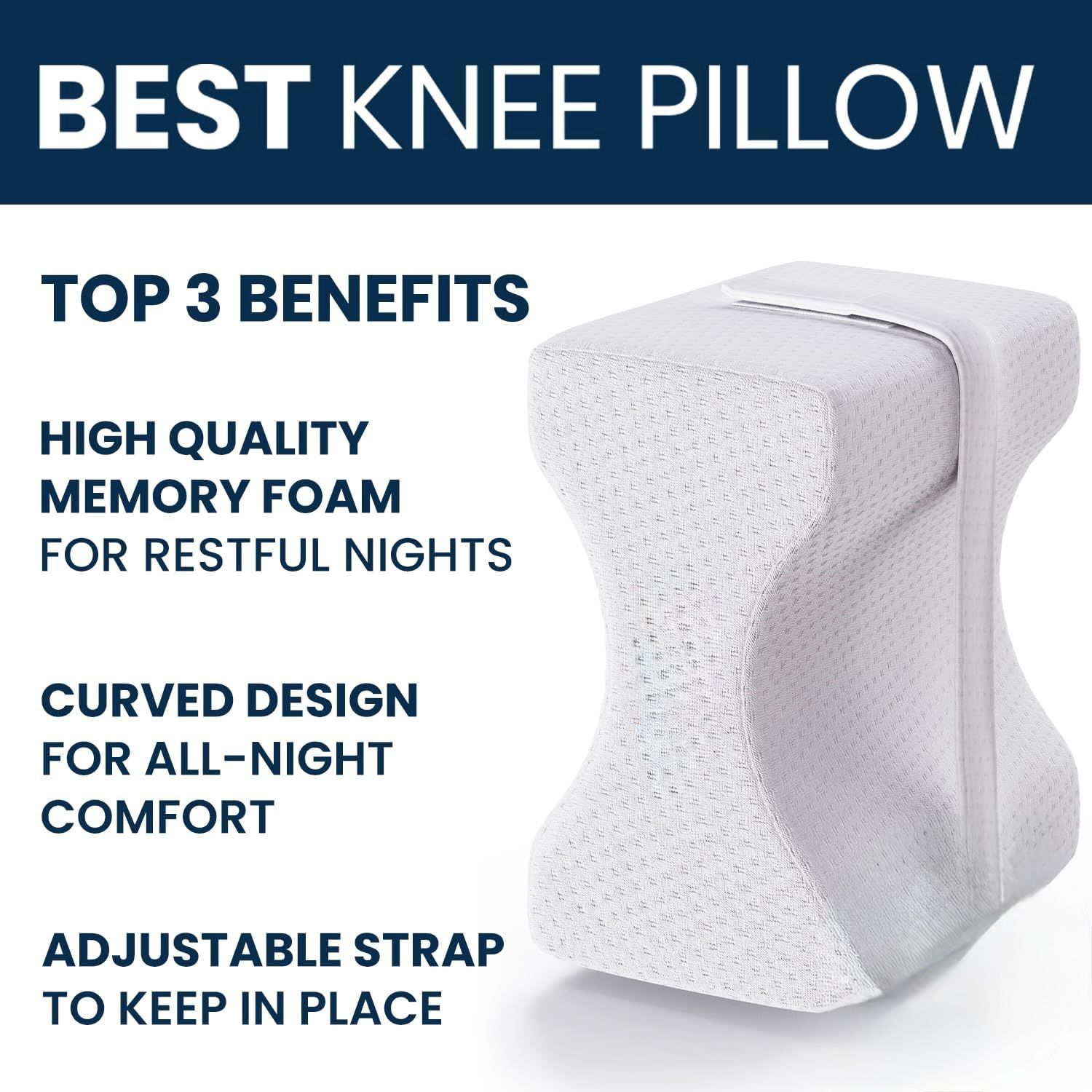 Orthopedic Knee Pillow for Side Sleepers – Sciatica Pain Relief & Alignment - Trenduff